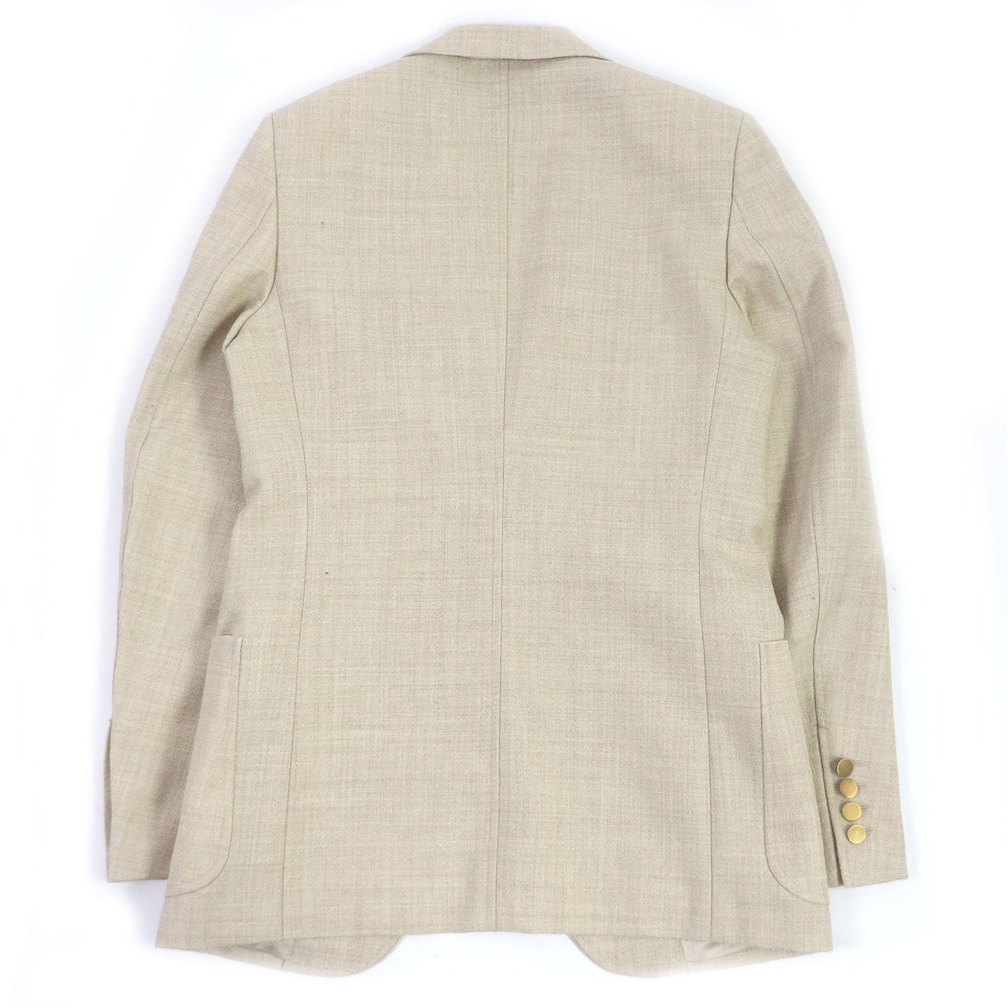 Luxury Gucci Trending 2025 Wool Rayon Blazer Gold Button 44 Beige