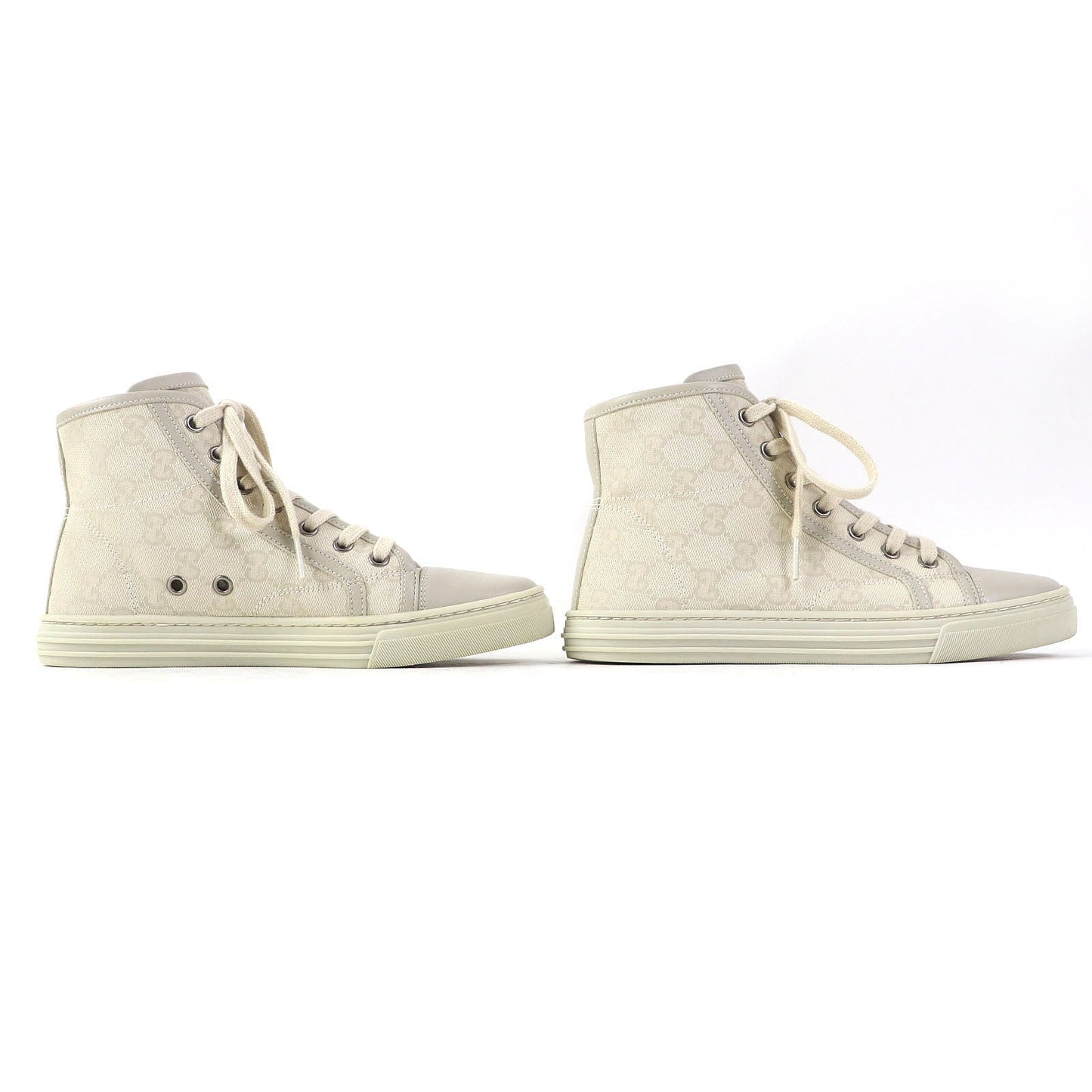 Luxury Gucci Trending 2025 GG Canvas Leather High Cut Sneakers 34.5