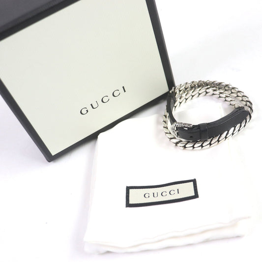 Luxury Gucci Trending 2025 Arabesque Interlocking G Bracelet Silver Leather