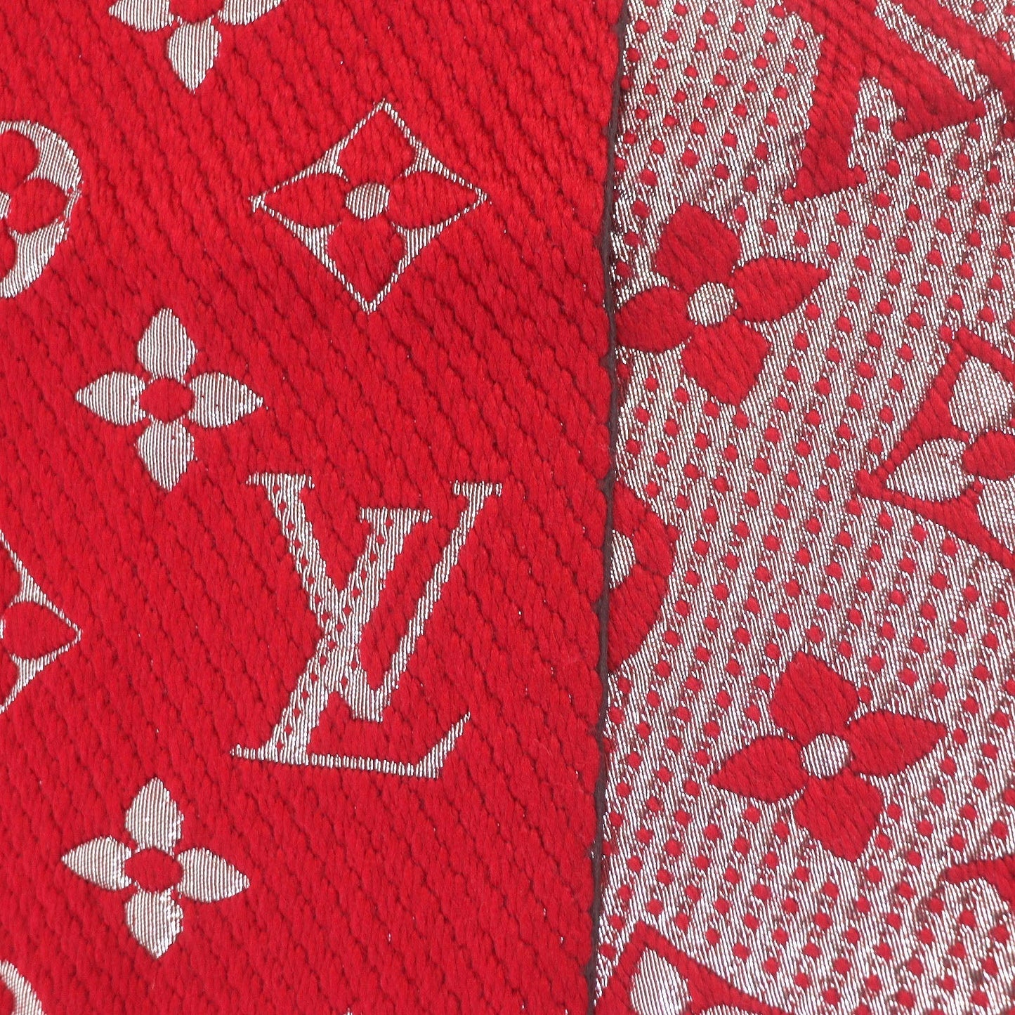 LOUIS VUITTON Scarf M75832 wool Ruby Esharp Logomania