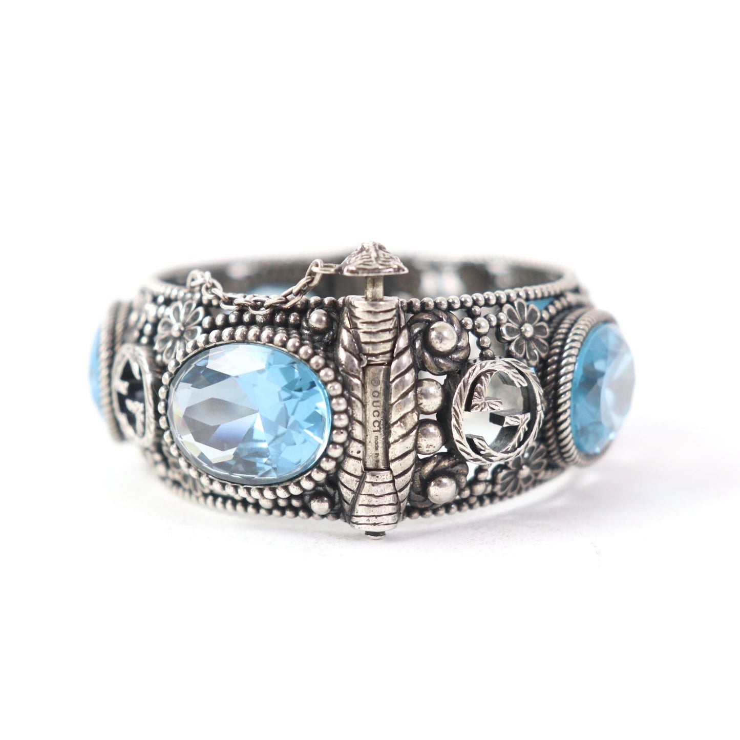 Luxury Gucci Trending 2025 Silver Flower Bangle Bracelet