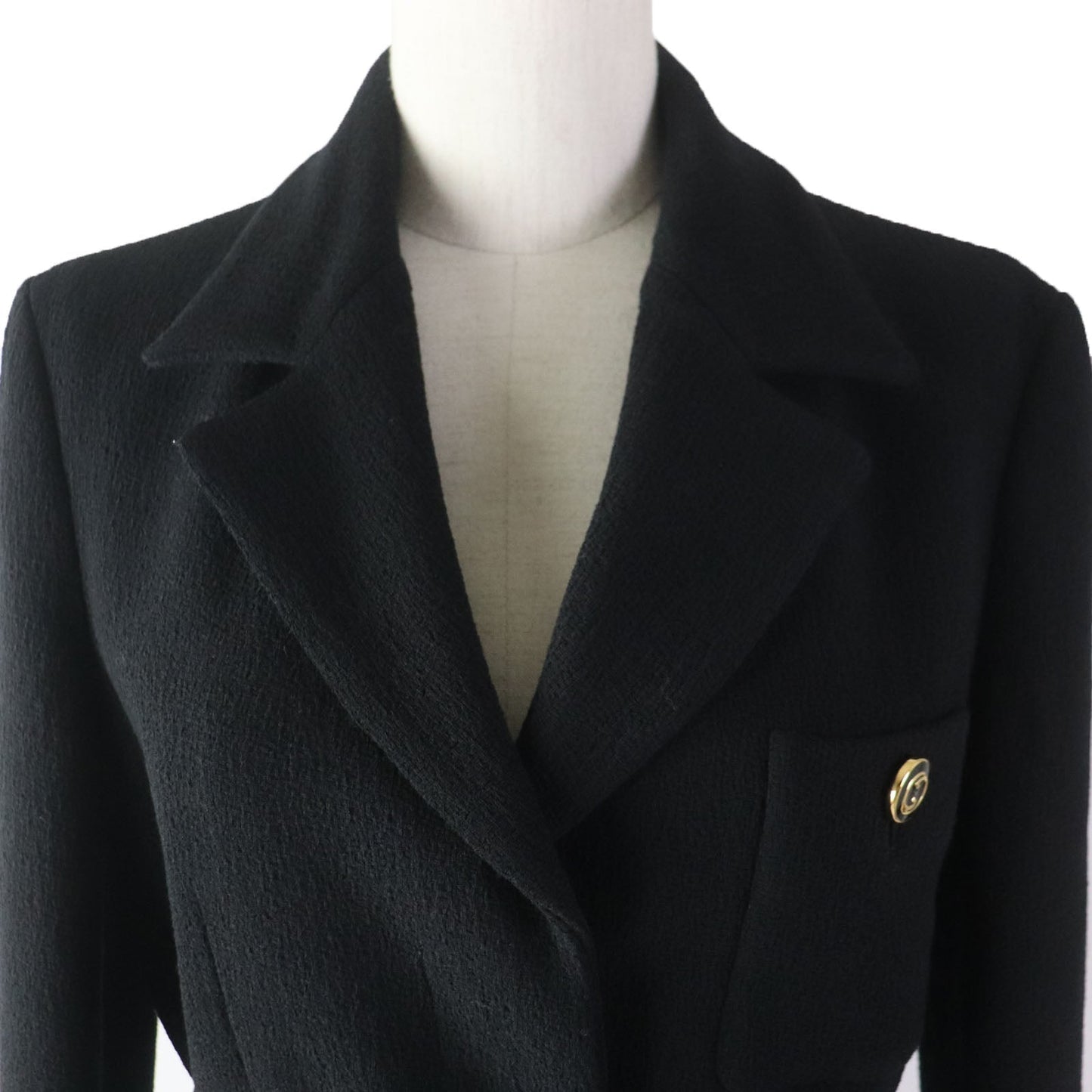 Luxury Gucci Trending 2025 Wool GG Button Jacket Coat Black 42