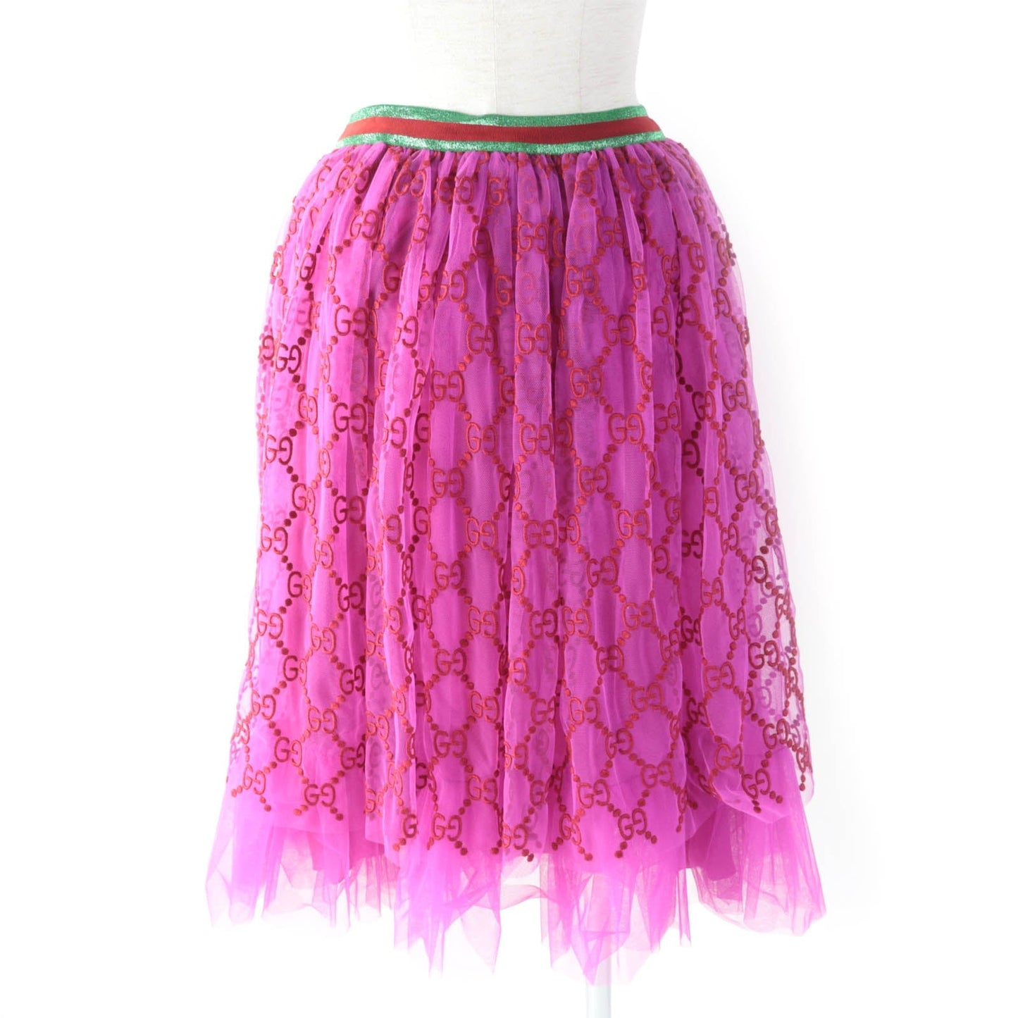 Luxury Gucci Trending 2025 Kids GG Pattern Tulle Skirt Pink