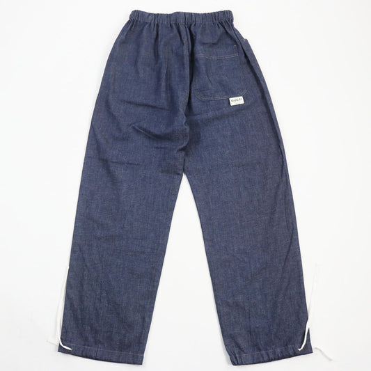 Luxury Gucci Trending 2025 Cotton Linen Drawstring Pants Indigo