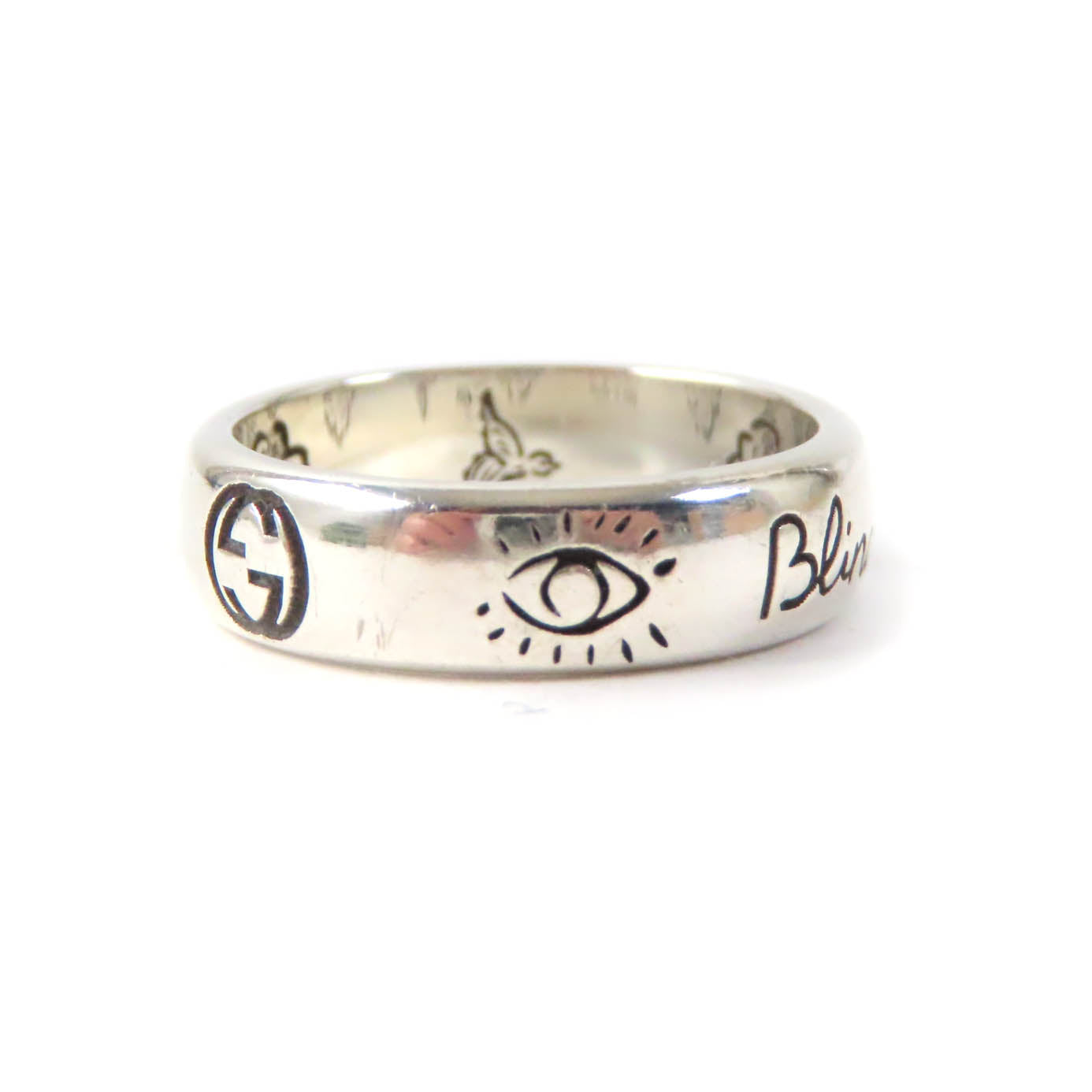 Luxury Gucci Trending 2025 AG925 Eye Motif Heart Flower Bird Ring