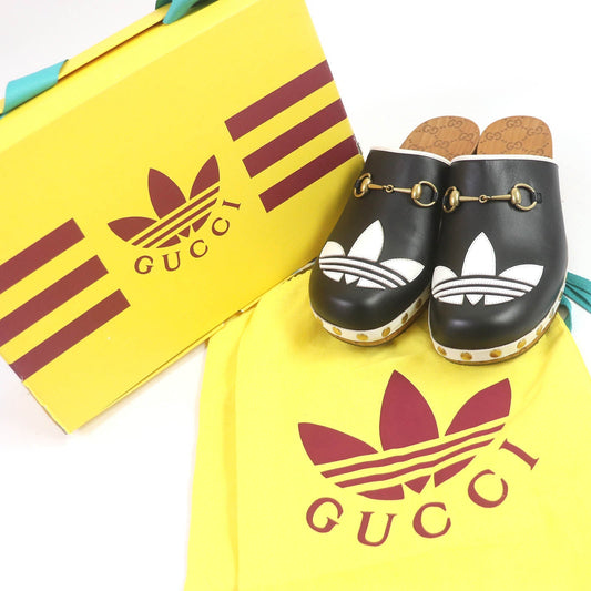 Adidas Luxury Gucci Trending 2025 Trefoil Clog Leather Sandals Black