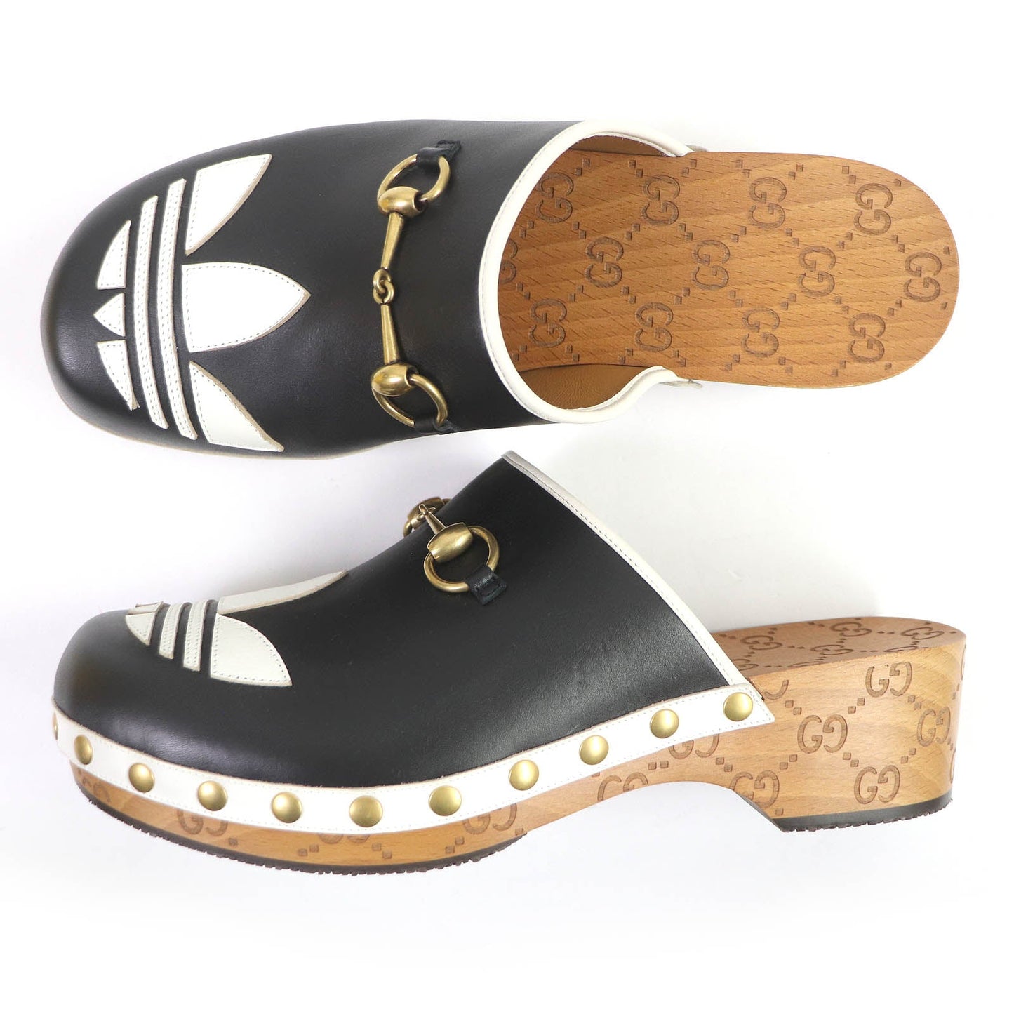 Adidas Luxury Gucci Trending 2025 Trefoil Clog Leather Sandals Black