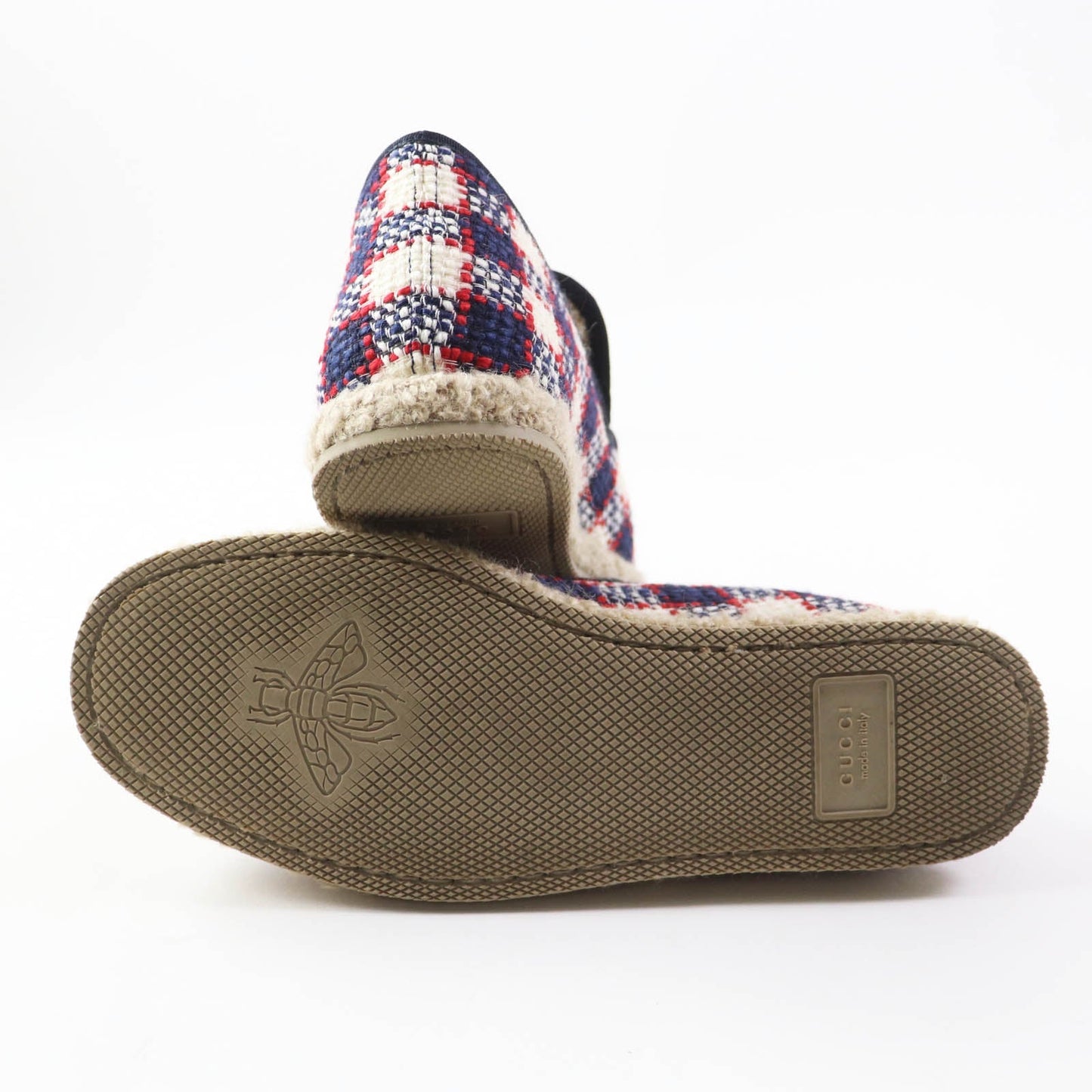 Luxury Gucci Trending 2025 Horsebit Tweed Loafers 36.5 Women