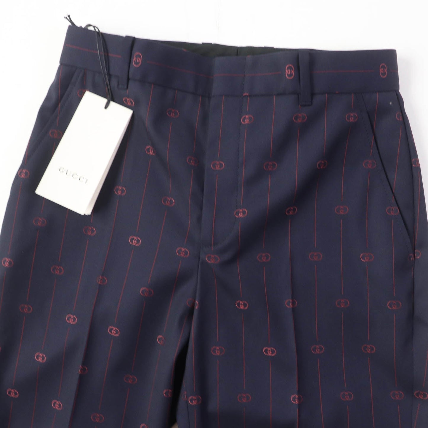 Luxury Gucci Trending 2025 Wool Silk Trousers Navy 38 Women