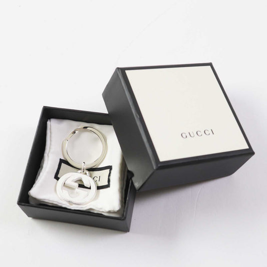 Luxury Gucci Trending 2025 Silver Interlocking G Key Ring