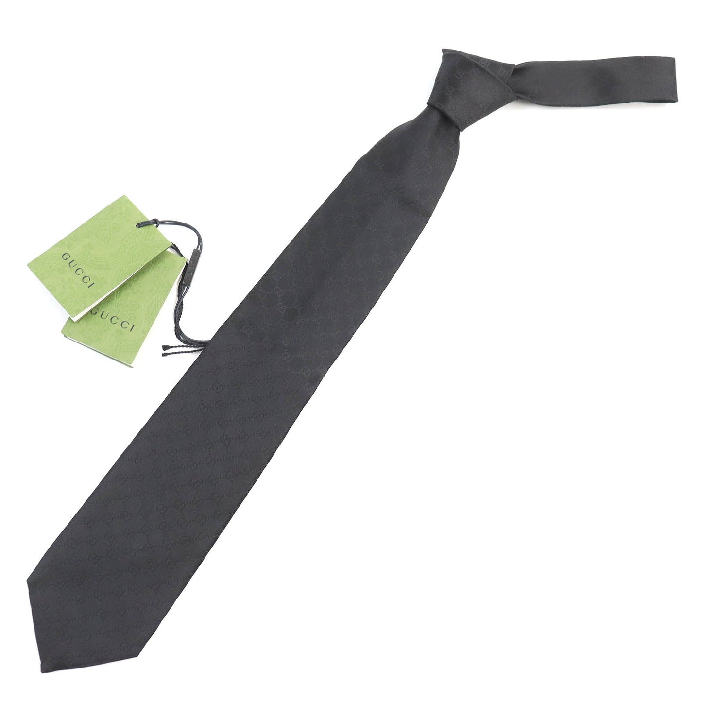 Luxury Gucci Trending 2025 Silk GG Pattern Tie Black 456520