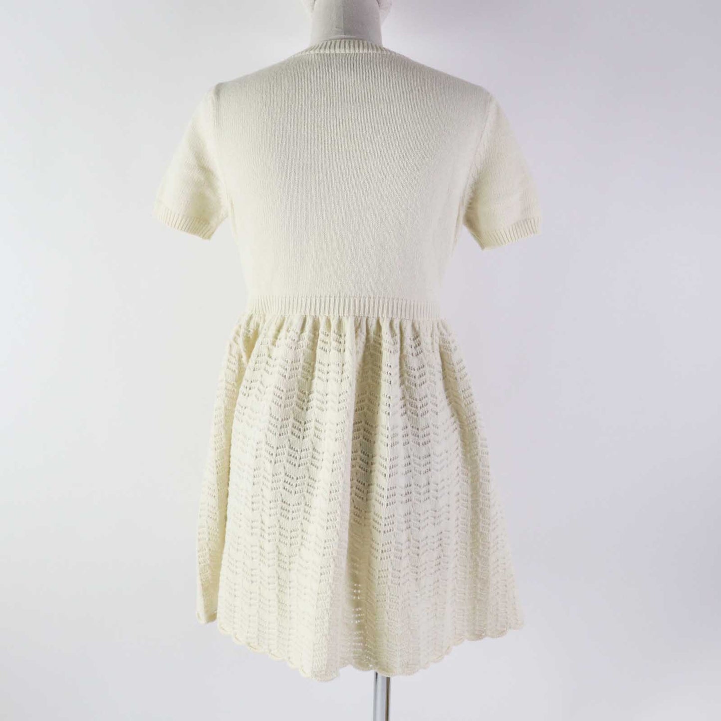 Luxury Gucci Trending 2025 Wool G Embroidery Knit Dress Ivory S