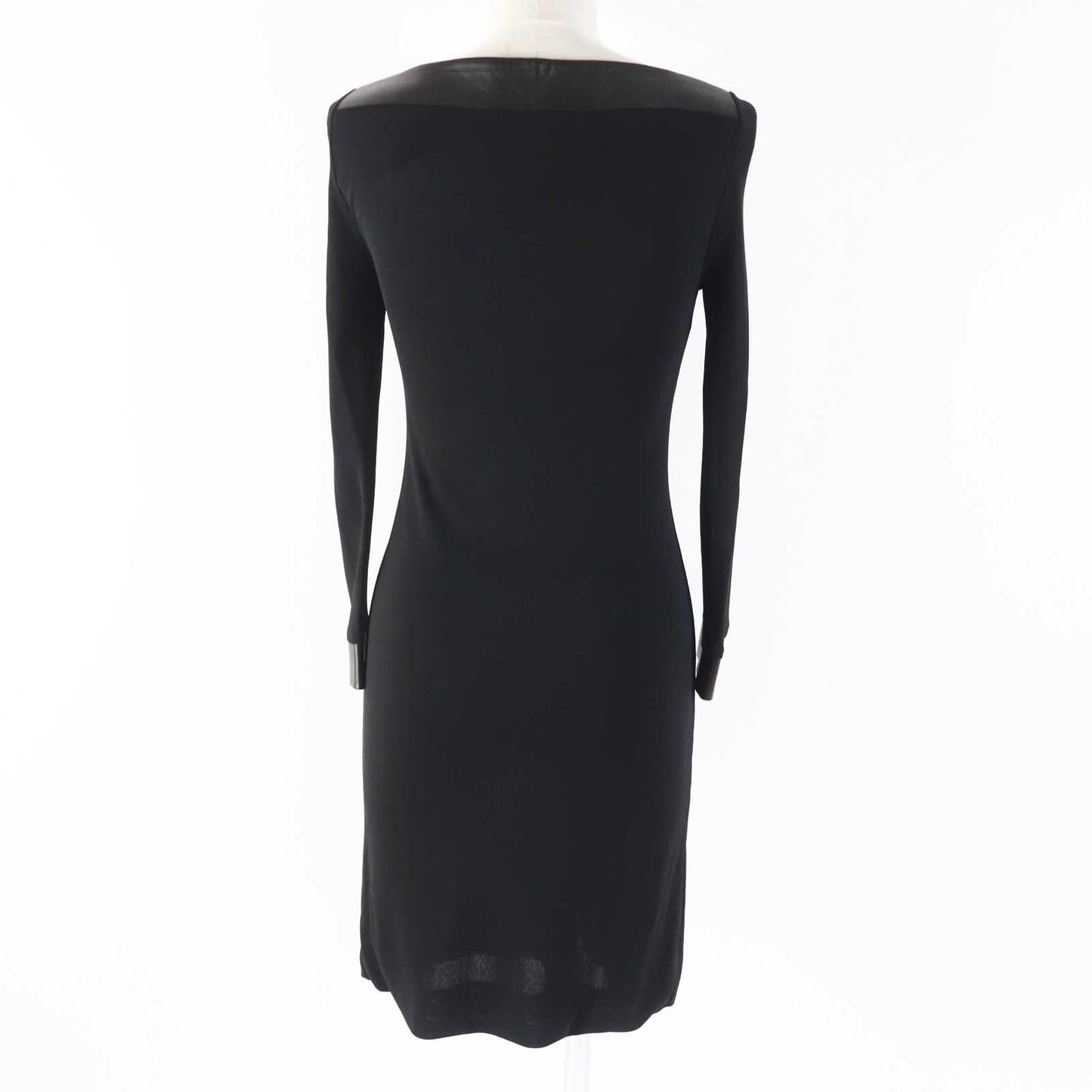 Luxury Gucci Trending 2025 Rayon Lamb Leather Dress Black XS