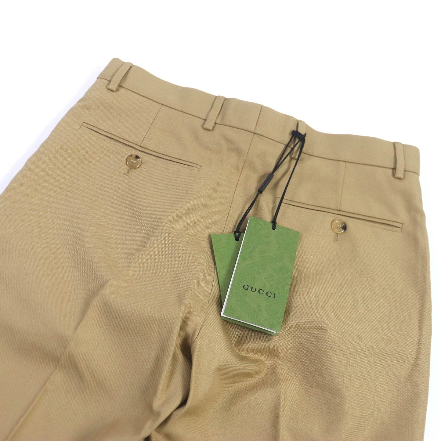 Luxury Gucci Trending 2025 Horsebit Embroidery Chino Pants Beige