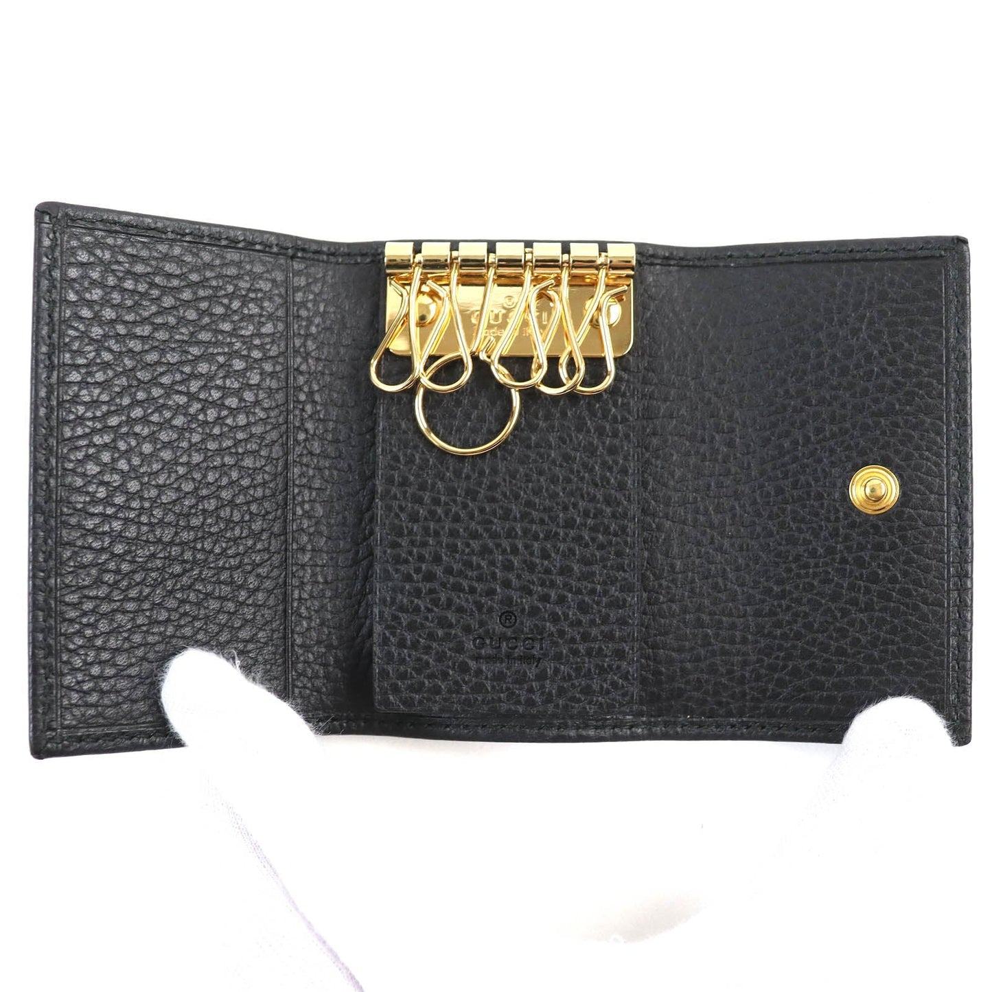 Luxury Gucci Trending 2025 GG Marmont Leather Key Holder 456118