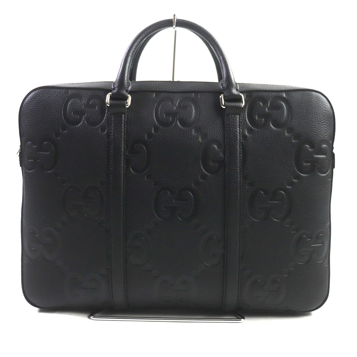 Luxury Gucci Trending 2025 Jumbo GG 2WAY Briefcase Leather Black