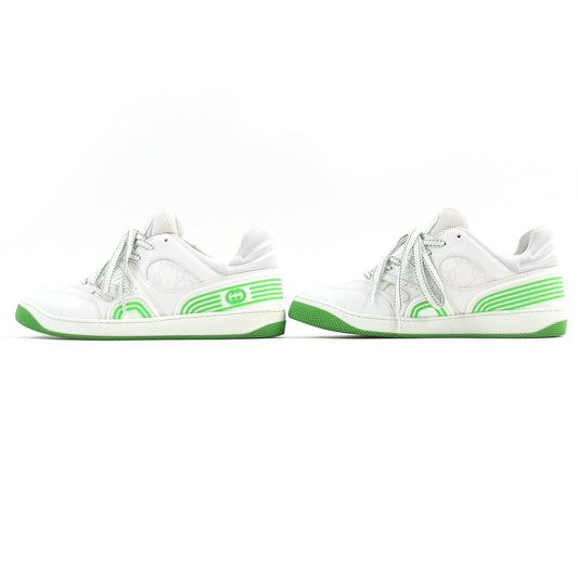 Luxury Gucci Trending 2025 GG Pattern Leather Low Cut Sneakers White Green