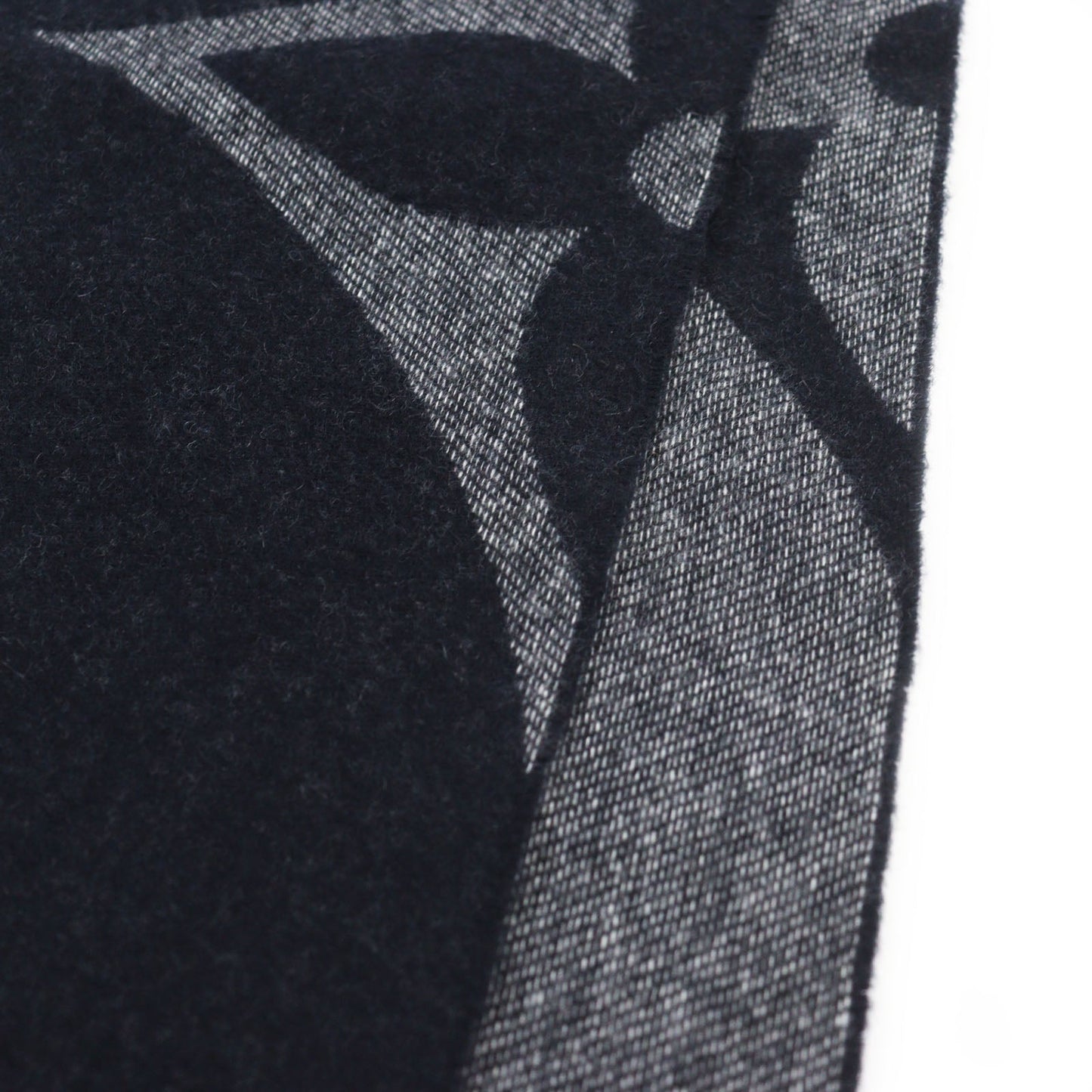 LOUIS VUITTON Scarf M77950 cashmere Navy Monogram Giant