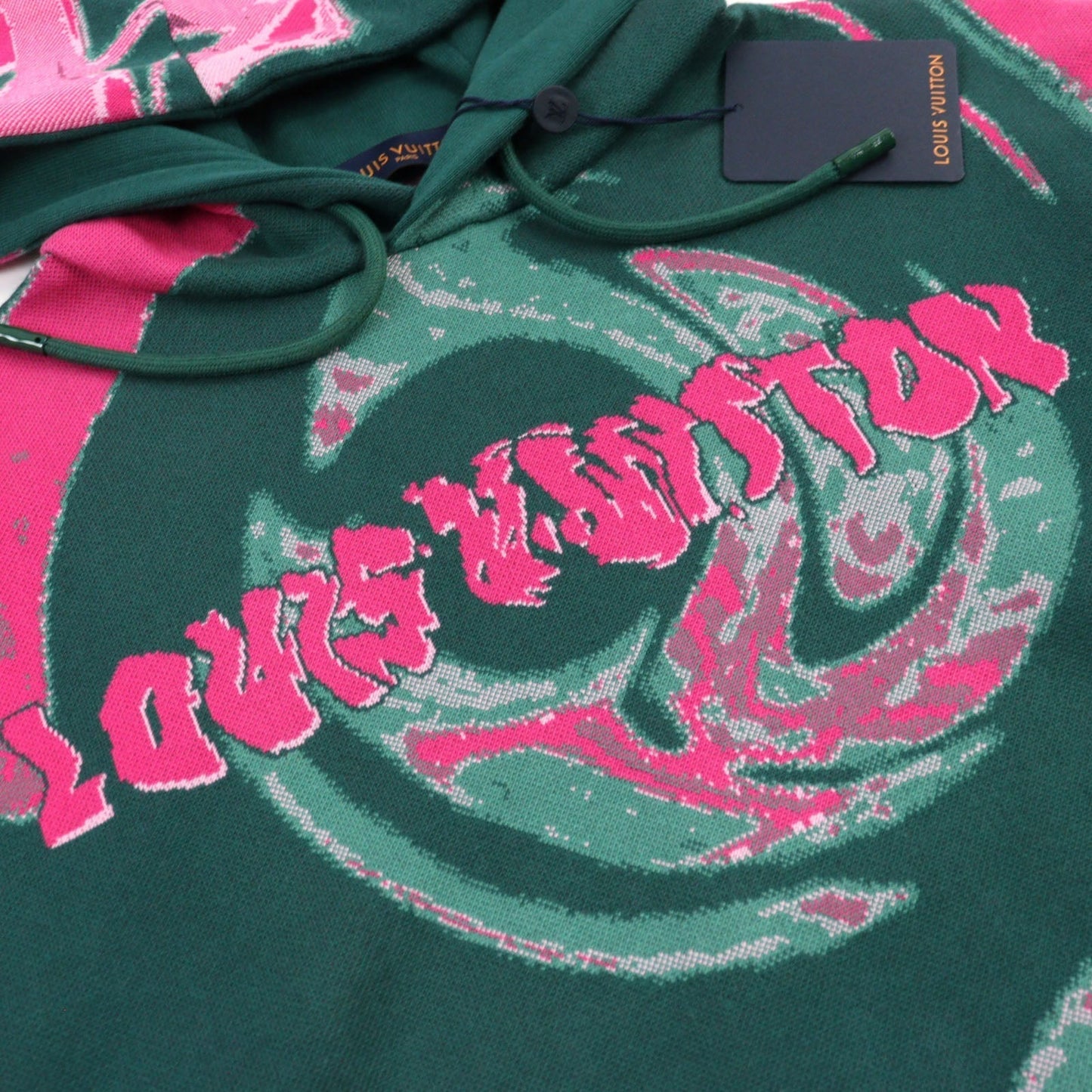 LOUIS VUITTON Hoodie HPN33W cotton Green type Pink all-over pattern M