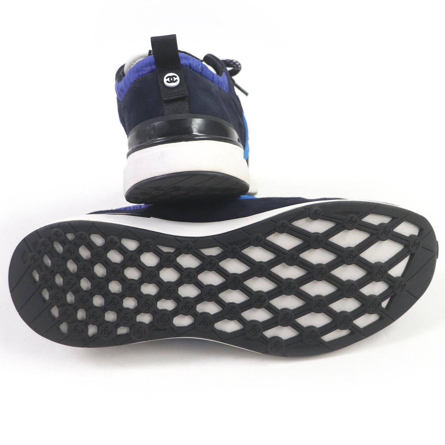 Chanel Suede Leather Sneakers Blue 41