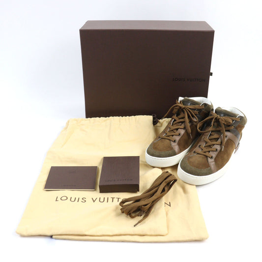Louis Vuitton Bicolor Suede Leather Sneakers Brown