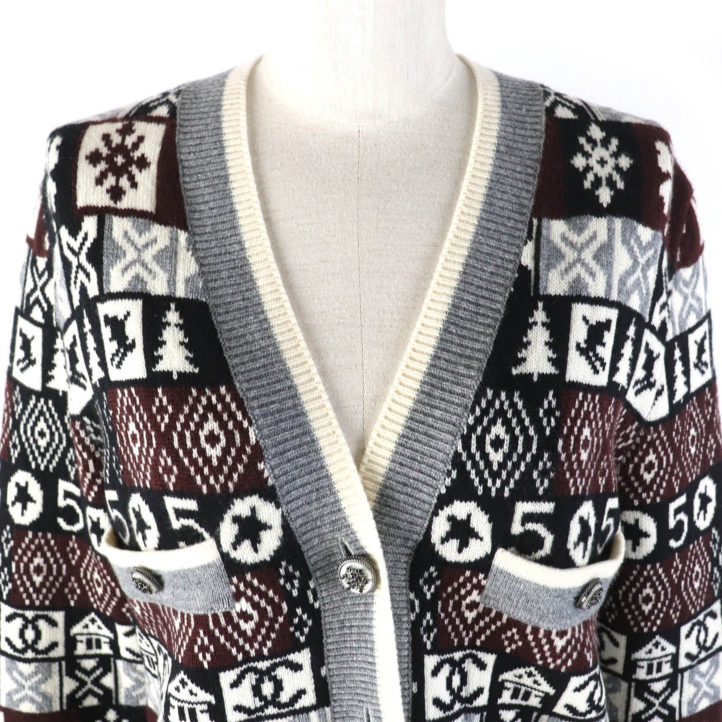 Chanel Cashmere V-neck Knit Cardigan 36