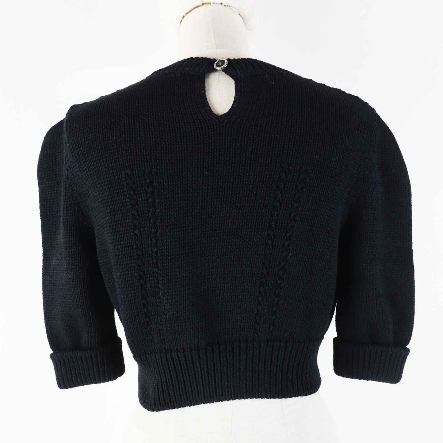 Chanel Black Knit Short Sleeve Top