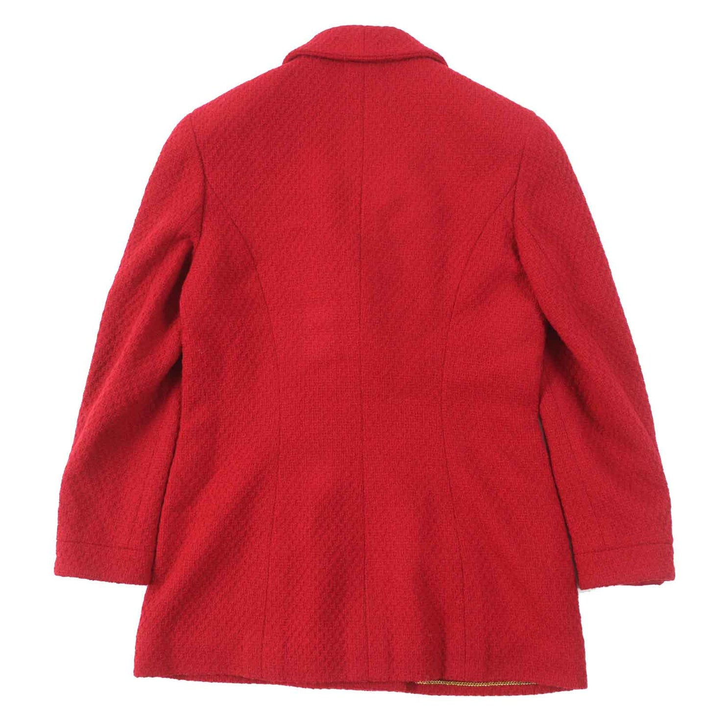 Chanel Wool Lycra Tweed Setup Red 38 Women