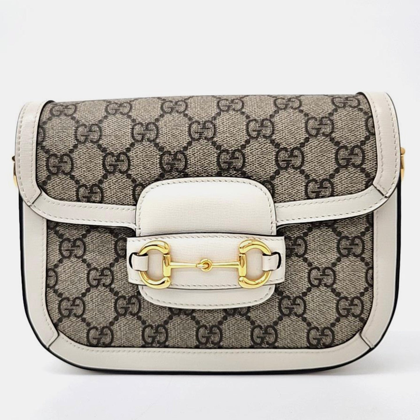 Luxury Gucci Trending 2025 Beige GG Canvas Horsebit 1955 Mini Crossbody Bag