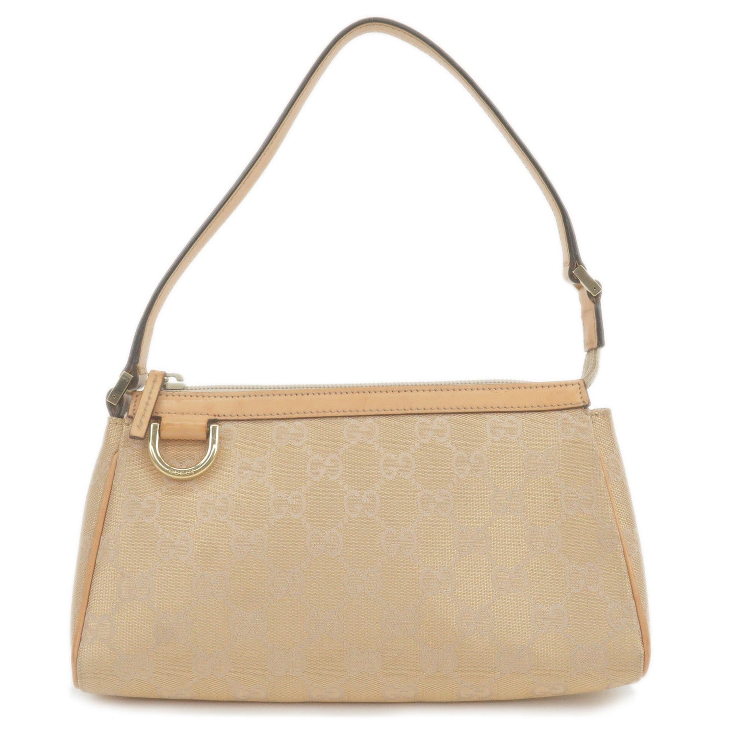 Luxury Gucci Abbey GG Canvas Leather Shoulder Bag Pouch Beige 145750