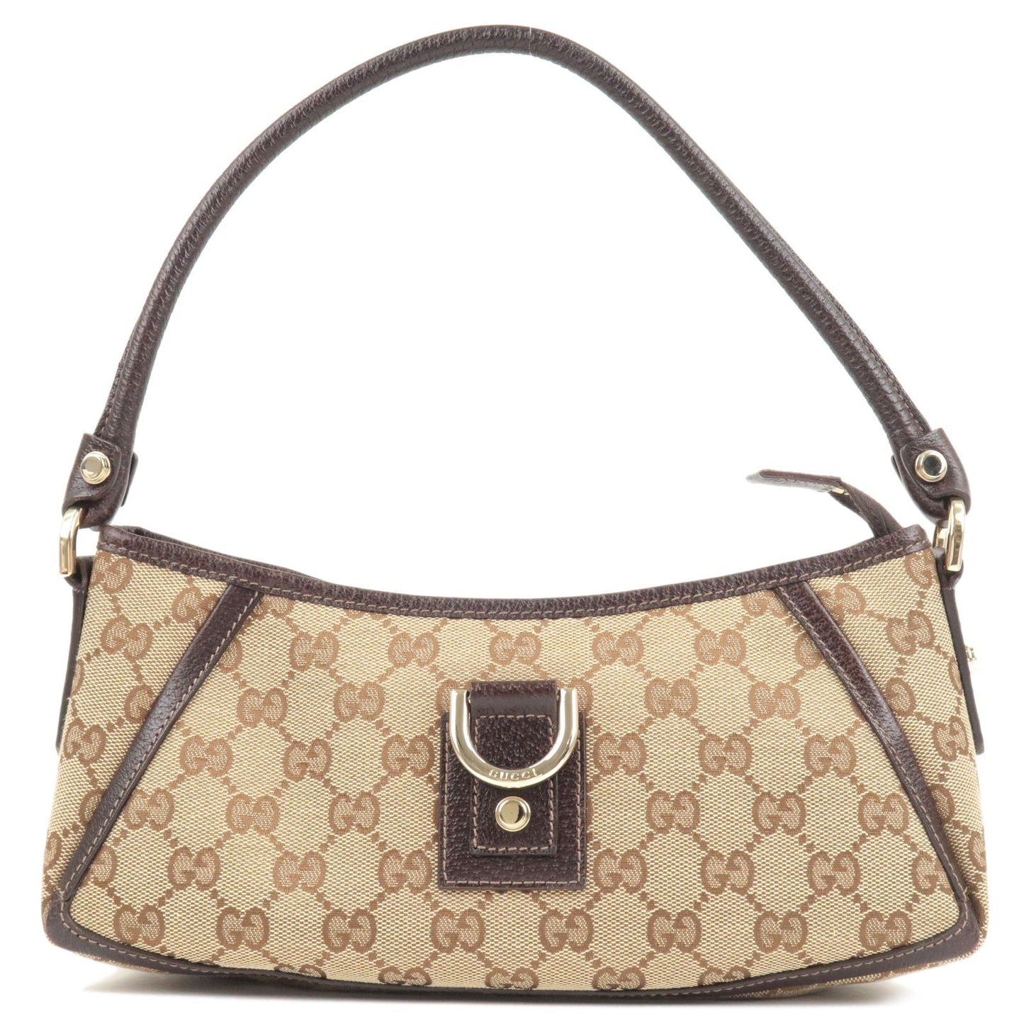 Luxury Gucci Trending 2025 Abbey GG Canvas Leather Shoulder Bag Beige Dark Brown 130989