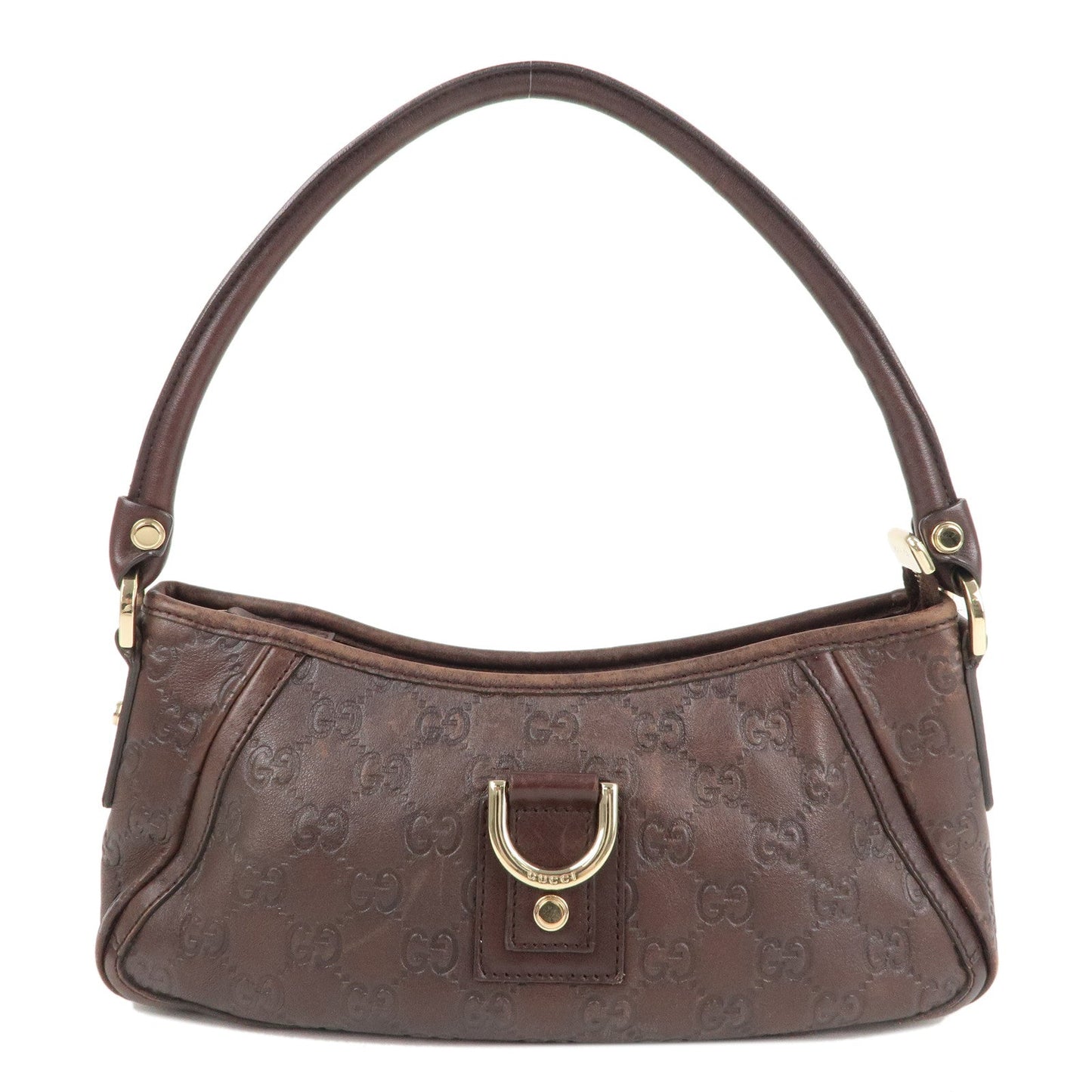 Luxury Gucci Abbey Guccissima Leather Hand Bag Pouch Dark Brown 130939