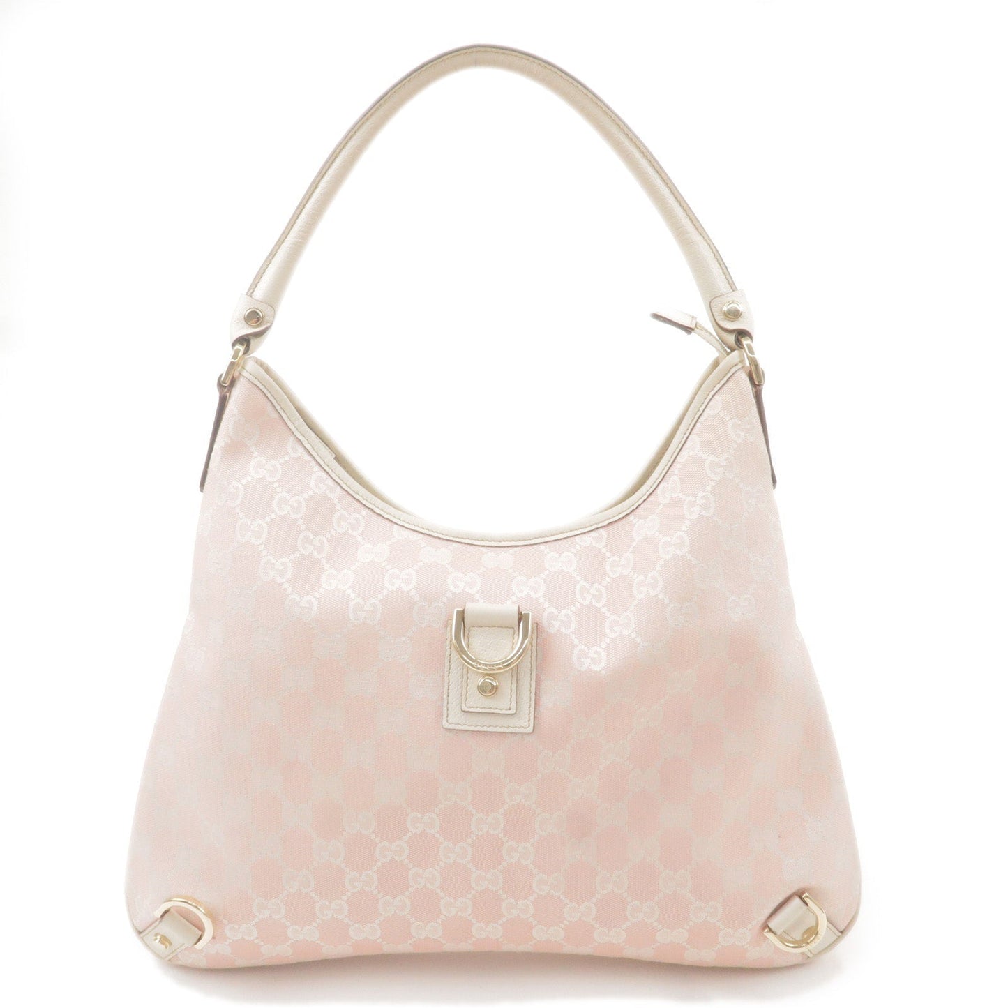Luxury Gucci Abbey GG Canvas Leather Shoulder Bag Pink White 130737