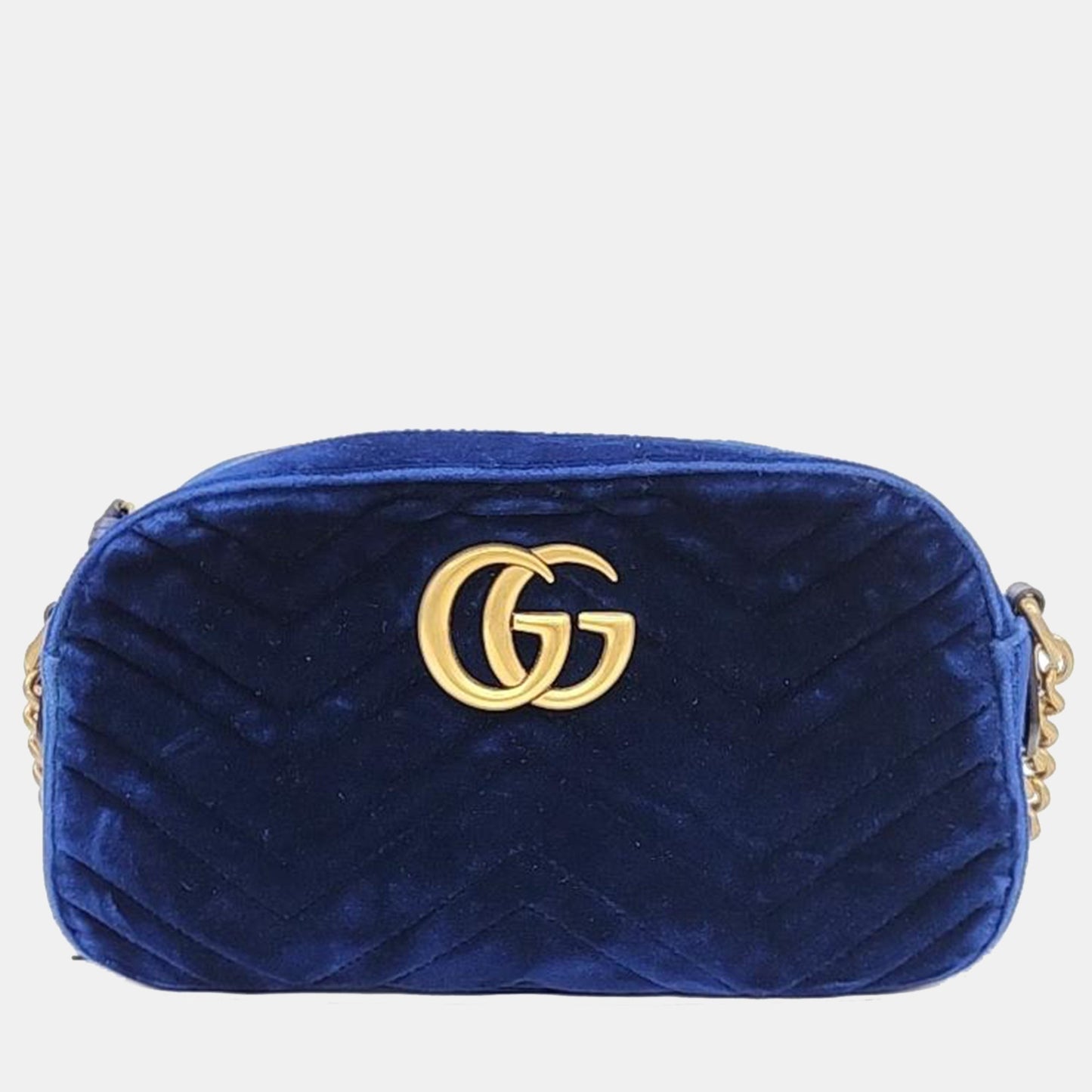 Luxury Gucci Trending 2025 blue Velvet Marmont Crossbody Bag