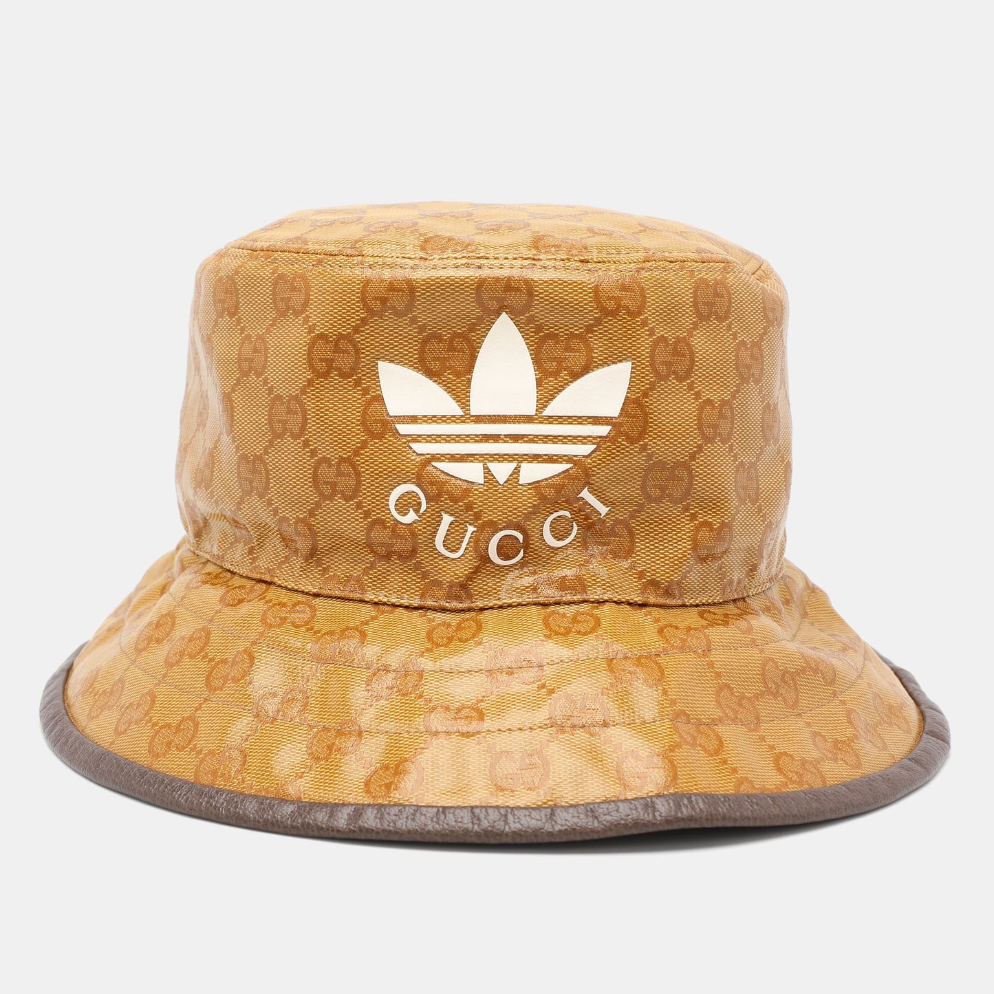 Luxury Gucci Trending 2025 x Adidas Beige/Brown GG Crystal Canvas Bucket Hat