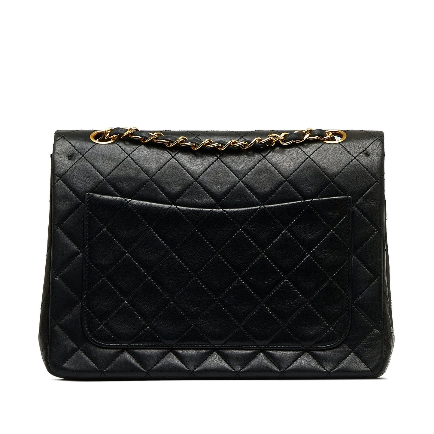 Luxury Chanel Classic Double Flap Medium Tall Black Lambskin Gold