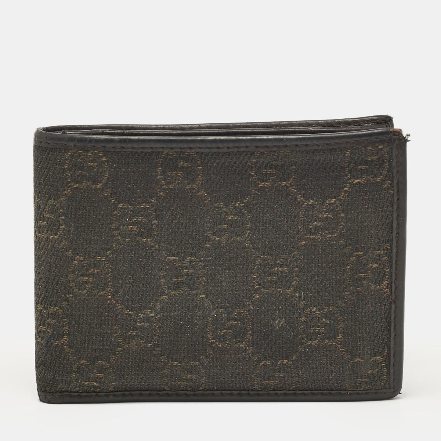 Luxury Gucci Trending 2025 Dark Brown GG Canvas and Leather Bifold Wallet