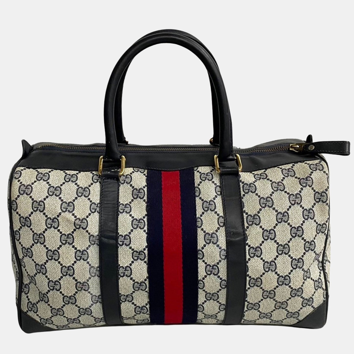 Luxury Gucci Trending 2025 Black Canvas GG Canvas Sherry Line Vintage Satchel Bag