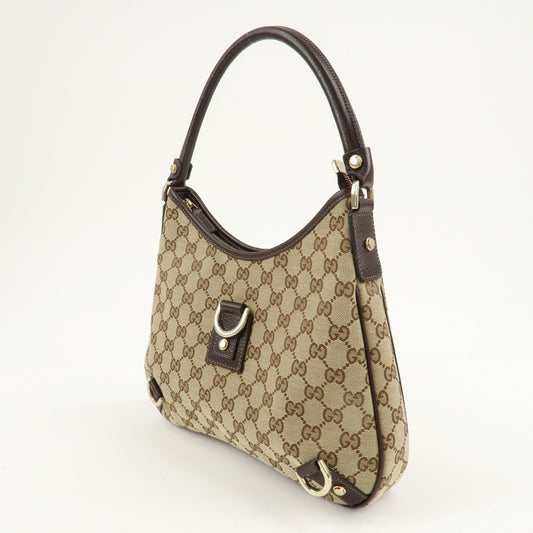 Luxury Gucci Trending 2025 Abbey GG Canvas Leather Shoulder Bag Beige Brown 130738