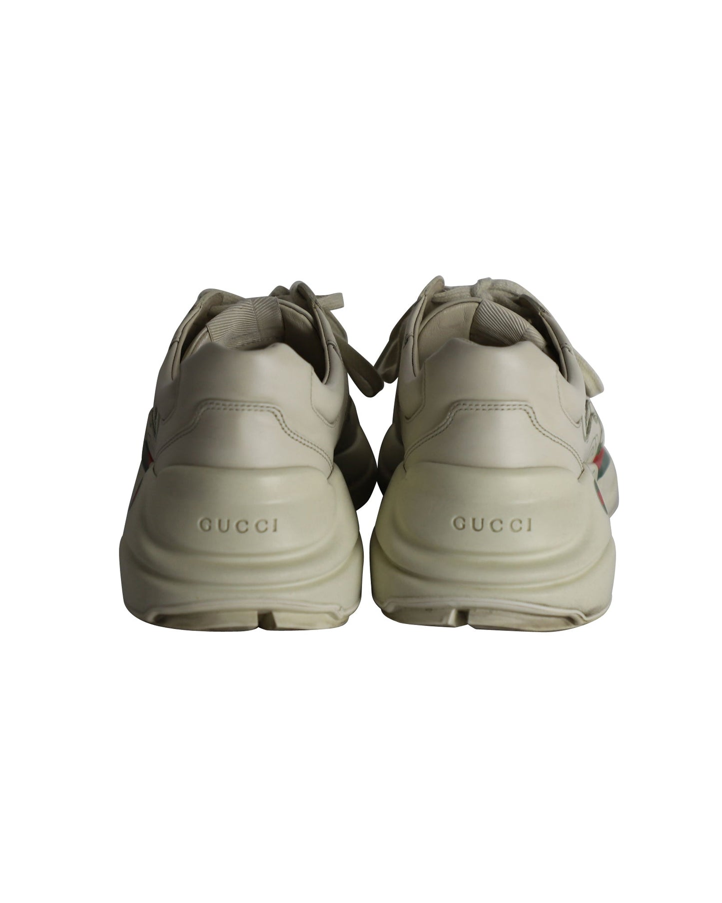 Luxury Gucci Trending 2025 Rhyton Interlocking G Sneakers in Beige Leather