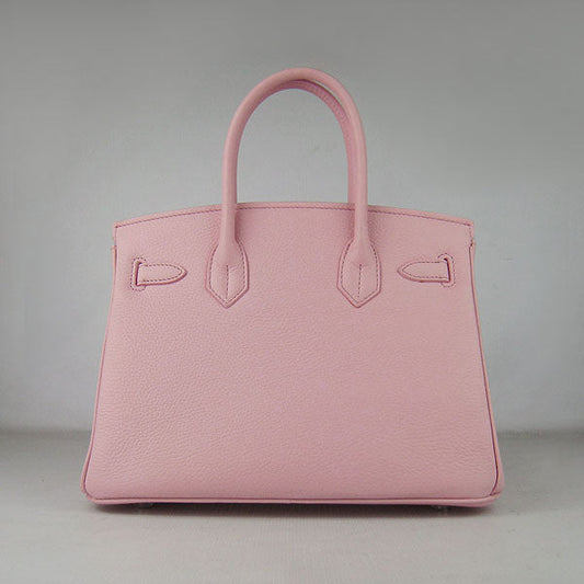 Luxury Hermes Birkin 30cm Togo Leather Handbags Pink Silver
