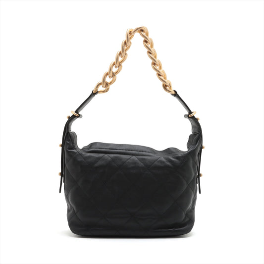 Chanel Lambskin Chain Shoulder Bag Black G AS2910 ay