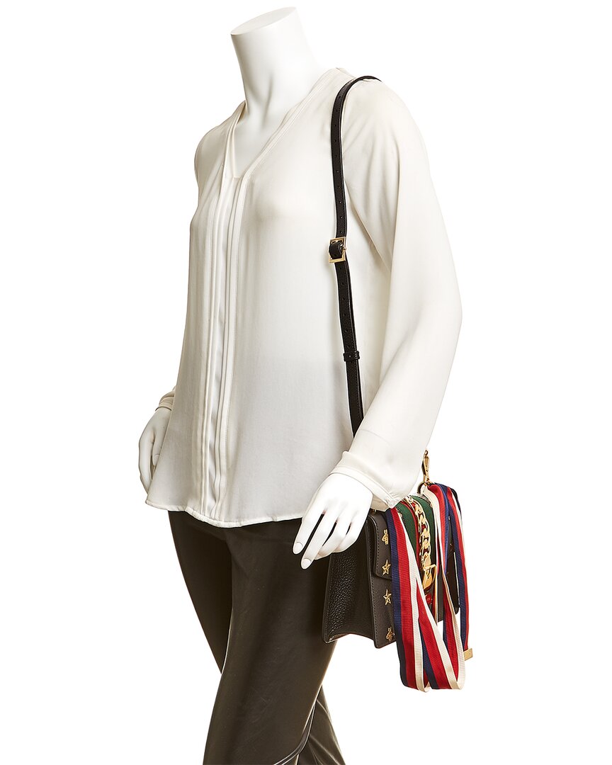 Gucci Sylvie Small Bee & Star Leather Shoulder Bag