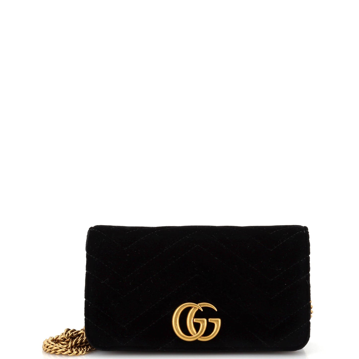 Luxury Gucci Trending 2025 GG Marmont Chain Flap Bag Matelasse Velvet Mini