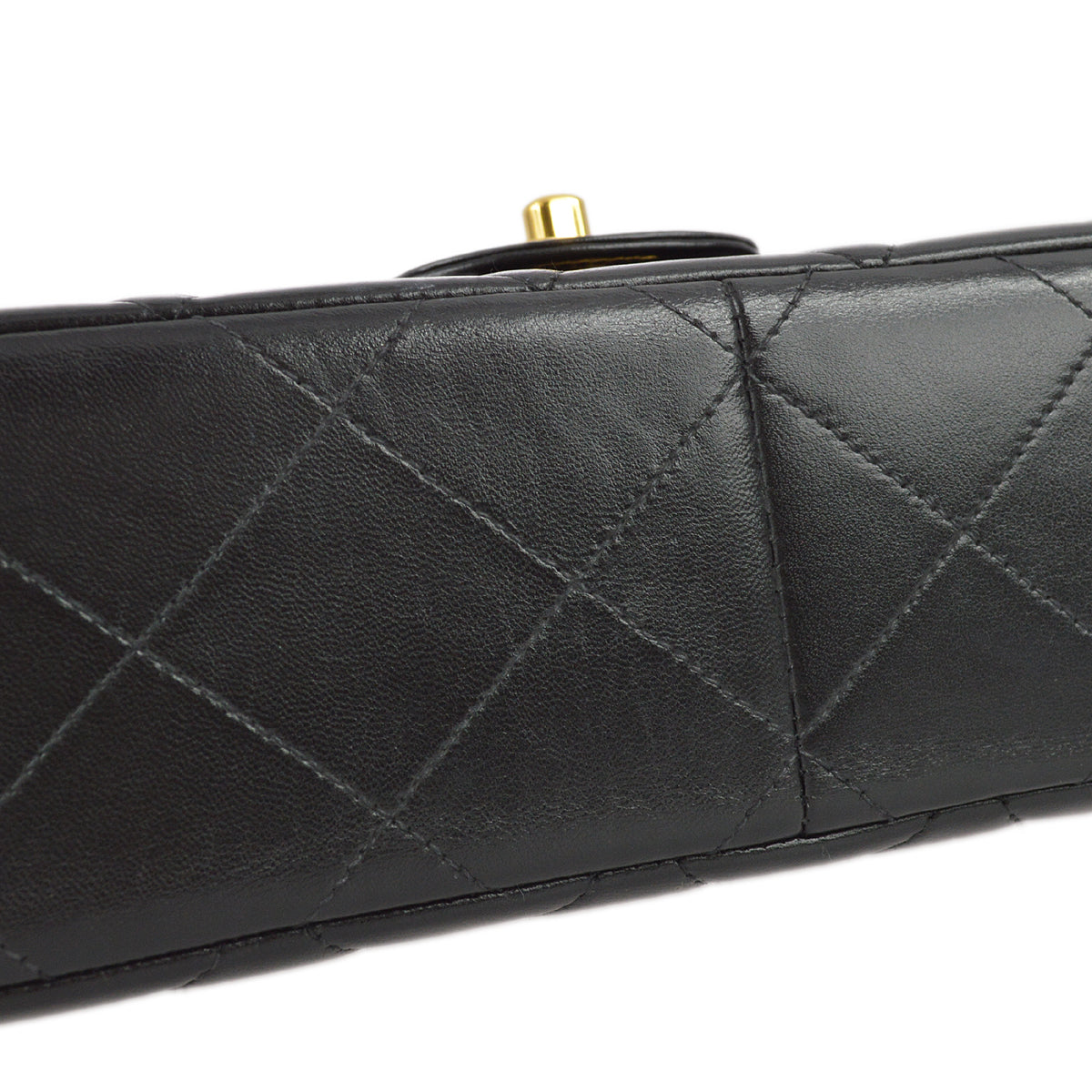 Chanel 1994-1996 Black Lambskin Medium Border Flap Bag