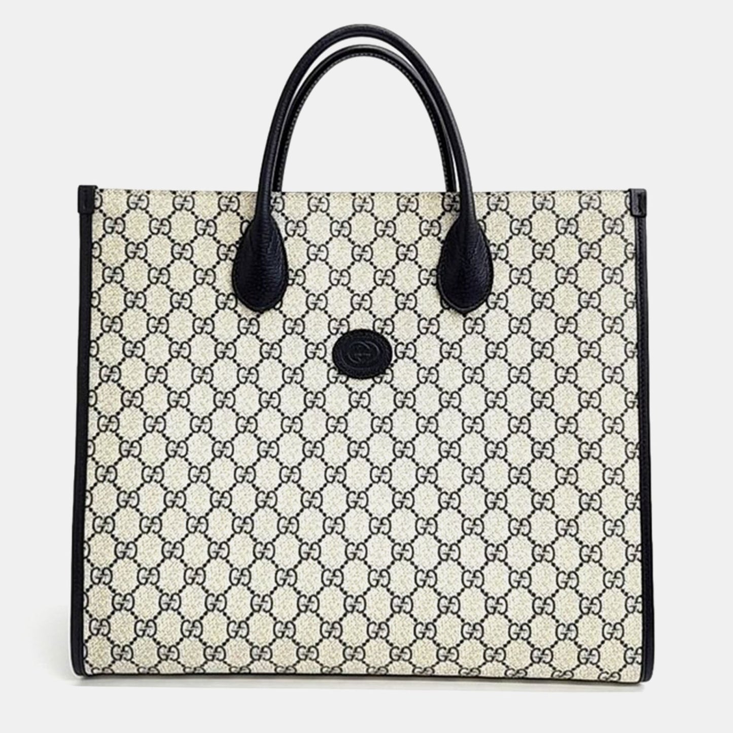 Luxury Gucci Trending 2025 Beige Leather Interlocking G Medium Tote Bag