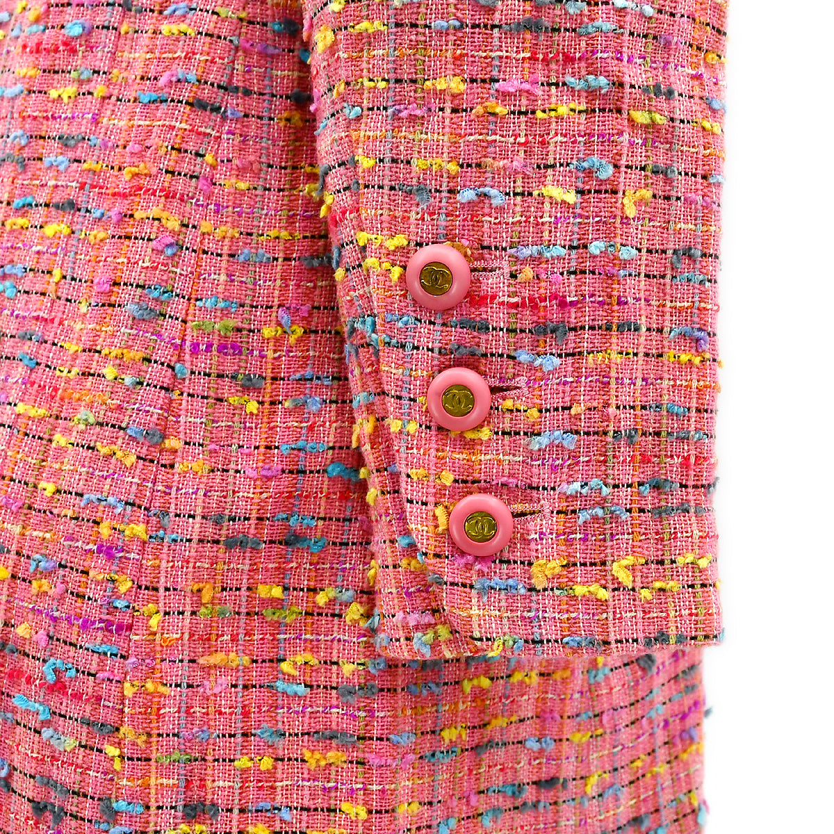 Chanel single breasted tweed boucle jacket #38