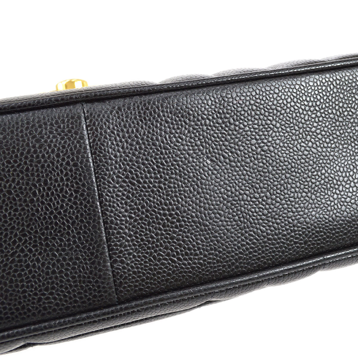 Luxury Chanel * 1994-1996 Black Caviar Jumbo Vertical Stith Classic Flap