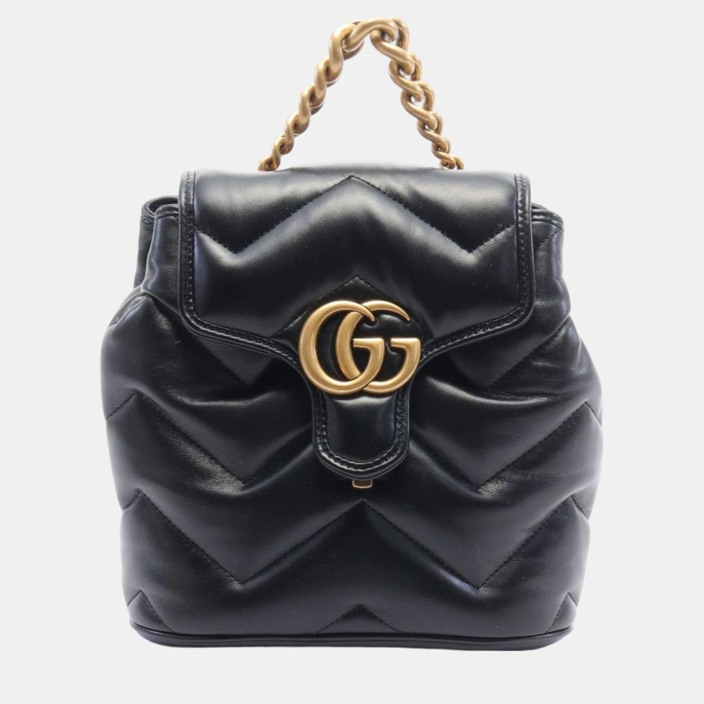Luxury Gucci Trending 2025 Black Leather GG Marmont Backpack