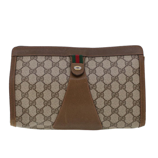 Luxury Gucci Trending 2025 GG Canvas Web Sherry Line Clutch Bag Beige Red Green